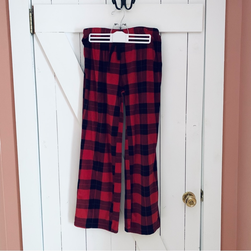 Red Plaid Fleece Pajama Pants Drawstring Size Small S Stars Above Target